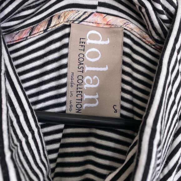 ANTHROPOLOGIE Dolan Black White Striped Knit Hi Lo Cowl Neck Maxi Dress Small - Picture 5 of 9